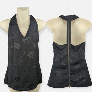 Women’s Cooper & Ella Black Floral Halter Top Size Medium
